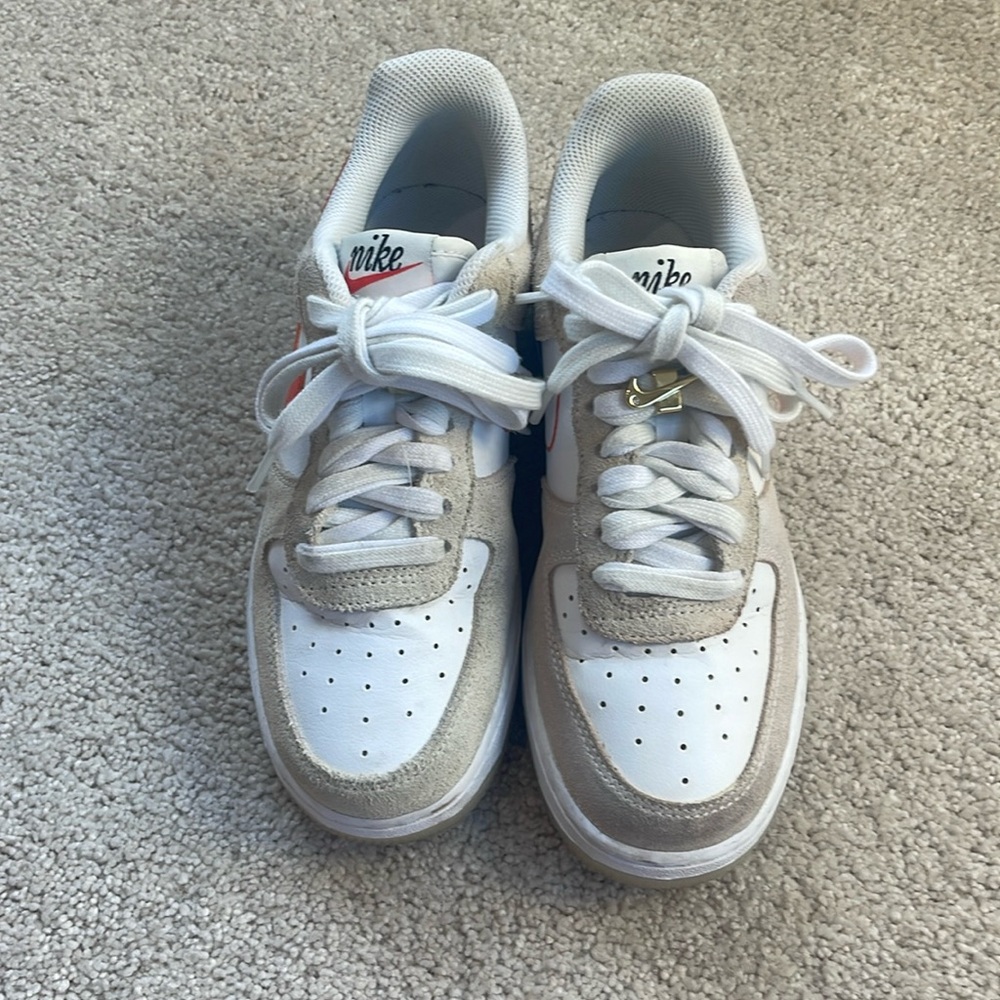 Nike Air Force with cream and orange